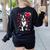 Boston Terrier Dog Valentine's Day Dog Owner Valentine Women's Sweatshirt Back Print Black