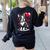 Boston Terrier Dog Valentine's Day Dog Owner Women's Sweatshirt Back Print Black