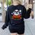 Boston Terrier Ghost Boo Halloween Kids Women's Sweatshirt Back Print Black