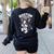 Boston Terrier Girl Cute Cartoon For Dog Owners Pet Terrier Women's Sweatshirt Back Print Black