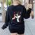 Boston Terrier Grandma Mother's Day Dog Mom Women's Sweatshirt Back Print Black