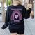Boston Terrier Mama Cute Rainbow Paw Heart Shape Women's Sweatshirt Back Print Black