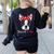Boston Terrier Mom Bostie Women Girls Women's Sweatshirt Back Print Black