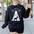Boston Terrier Mom Dad Dog Alien UFO For Men Women Women's Sweatshirt Back Print Black