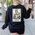 The Boston Terrier Mom Skeleton Spooky Season Halloween Women's Sweatshirt Back Print Black