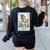 Boston Terrier Mom Skeleton Tarot Card Witch Vibes Dog Mom Women's Sweatshirt Back Print Black