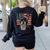 Boston Terrier Patriotic 4th Of July USA American Flag Women's Sweatshirt Back Print Black