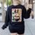 Boston Terrier Ramen Noodles Japanese Art Retro Ocean Waves Women's Sweatshirt Back Print Black