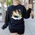 Boston Terrier Riding Unicorn Boys Girls Kids Rainbow Women's Sweatshirt Back Print Black