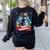 Boston Terrier Santa Claus Coffee Mug Merry Christmas Dogs Women's Sweatshirt Back Print Black