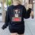 Boston Terrier Santa Claus Hat Merry Christmas Dog X-Mas Women's Sweatshirt Back Print Black