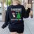 Boston Terrier Santa Hat Dabbing Around The Christmas Tree Women's Sweatshirt Back Print Black