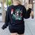 Boston Terrier Selfie Statue Of Liberty 4th Of July American Women's Sweatshirt Back Print Black