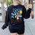 Boston Terrier Starry Night Van Gogh Art Women's Sweatshirt Back Print Black