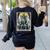 Boston Terrier Tarot Card Dog Women's Sweatshirt Back Print Black