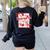 Bow Strawberry Kindergarten Is My Jam Teacher Kinder Team Women's Sweatshirt Back Print Black