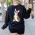 Brindle Boston Terrier Dog Patriotic Shirt USA Flag Women's Sweatshirt Back Print Black