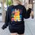 Broken Crayons Still Color Cat Teacher Women's Sweatshirt Back Print Black