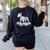Bull Terrier Skeleton Birthday Halloween Kids Women's Sweatshirt Back Print Black