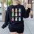 Bunny Reading Books Easter Day Librarian Teacher Book Women's Sweatshirt Back Print Black
