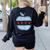 Chicago Flag Teacher School Cute Women's Sweatshirt Back Print Black