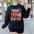 Christmas Coquette Bow Teacher Teach Love Inspire Women's Sweatshirt Back Print Black Christmas Coquette Bow Teacher Teach Love Inspire Women's Sweatshirt Back Print Black