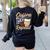 Coffee Teach Repeat Teacher Women's Sweatshirt Back Print Black Coffee Teach Repeat Teacher Women's Sweatshirt Back Print Black