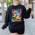 Color The World With Kindness Crayon Positivity Teacher Women's Sweatshirt Back Print Black Color The World With Kindness Crayon Positivity Teacher Women's Sweatshirt Back Print Black
