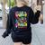 Color The World With Kindness Teacher Back To School Women's Sweatshirt Back Print Black Color The World With Kindness Teacher Back To School Women's Sweatshirt Back Print Black