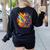 Colorful Brain Art Teacher Artist Painter Student Women's Sweatshirt Back Print Black Colorful Brain Art Teacher Artist Painter Student Women's Sweatshirt Back Print Black