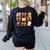 Coquette Bow Teacher Thanksgiving Fall Autumn Girls Women Women's Sweatshirt Back Print Black