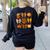 Coquette Teach Teacher Bows Thanksgiving Turkey Fall Autumn Women's Sweatshirt Back Print Black