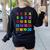 Counting 1-10 Learn To Count Number School Kids Teacher Women's Sweatshirt Back Print Black
