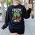 Creepin It Real Monster School 3rd Grade Teacher Halloween Women's Sweatshirt Back Print Black