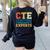 CTE Teacher Education Career Technical Women's Sweatshirt Back Print Black