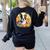 Cute Boston Terrier Spring Flower Garden Colorful Puppy Dog Women's Sweatshirt Back Print Black