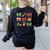 Cute Coquette Pencil Bow Christmas School Teacher Student Women's Sweatshirt Back Print Black Cute Coquette Pencil Bow Christmas School Teacher Student Women's Sweatshirt Back Print Black