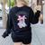 Cute Ghost Book Reading Halloween Teacher Top Girls Women Women's Sweatshirt Back Print Black Cute Ghost Book Reading Halloween Teacher Top Girls Women Women's Sweatshirt Back Print Black