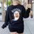 Cute Ghost Book Reading Halloween Teacher Women's Sweatshirt Back Print Black Cute Ghost Book Reading Halloween Teacher Women's Sweatshirt Back Print Black