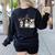Cute Halloween Boston Terrier Dogs Witch Hat Ghost Dog For Men Women Kids Women's Sweatshirt Back Print Black