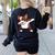 Dabbing Red Boston Terrier Dab Dance Dog Men Women Kids Women's Sweatshirt Back Print Black