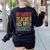 Dad My Favorite Teacher Is My Daughter Proud Daddy Women's Sweatshirt Back Print Black