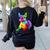 Dog Lover Boston Terrier Dog Colorful Boston Terrier Men Women Kids Women's Sweatshirt Back Print Black