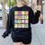 Dual Language Crew Bilingual Spanish Teacher Back To School For Men Women Women's Sweatshirt Back Print Black Dual Language Crew Bilingual Spanish Teacher Back To School For Men Women Women's Sweatshirt Back Print Black