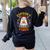 Espooky Vibes Spanish Mexican Halloween Ghost Teachers Women's Sweatshirt Back Print Black