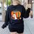 Fall Book Pumpkin Books Ghost Reading Halloween Teacher Women's Sweatshirt Back Print Black