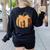 Fall Book Pumpkin Halloween Teacher Librarian Thanksgiving Women's Sweatshirt Back Print Black