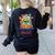 Feed The Reading Monster Halloween Teacher Women's Sweatshirt Back Print Black