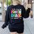 In My Fourth Grade Era 4th Grade Girl Teacher Back To School Women's Sweatshirt Back Print Black
