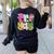 Fri-Yay Happy Friday Weekend Teacher Back To School Women's Sweatshirt Back Print Black Fri-Yay Happy Friday Weekend Teacher Back To School Women's Sweatshirt Back Print Black